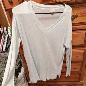 a new day Light Blue V-Neck Long Sleeve Sweater Top